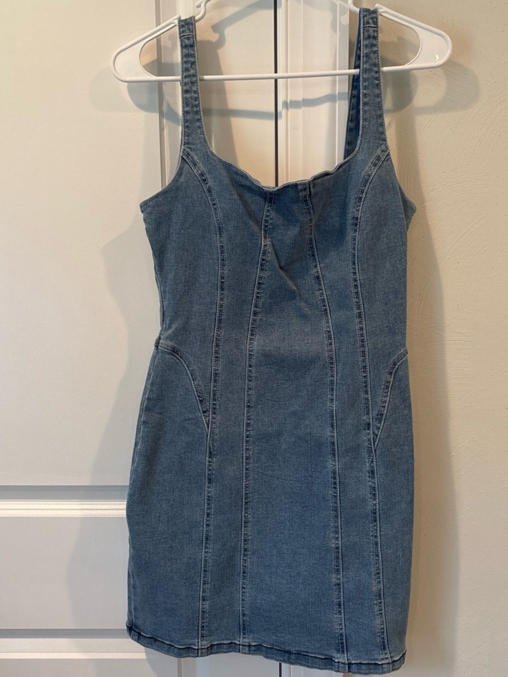 Denim Mini Dress - Blue Sleeveless Bodycon
